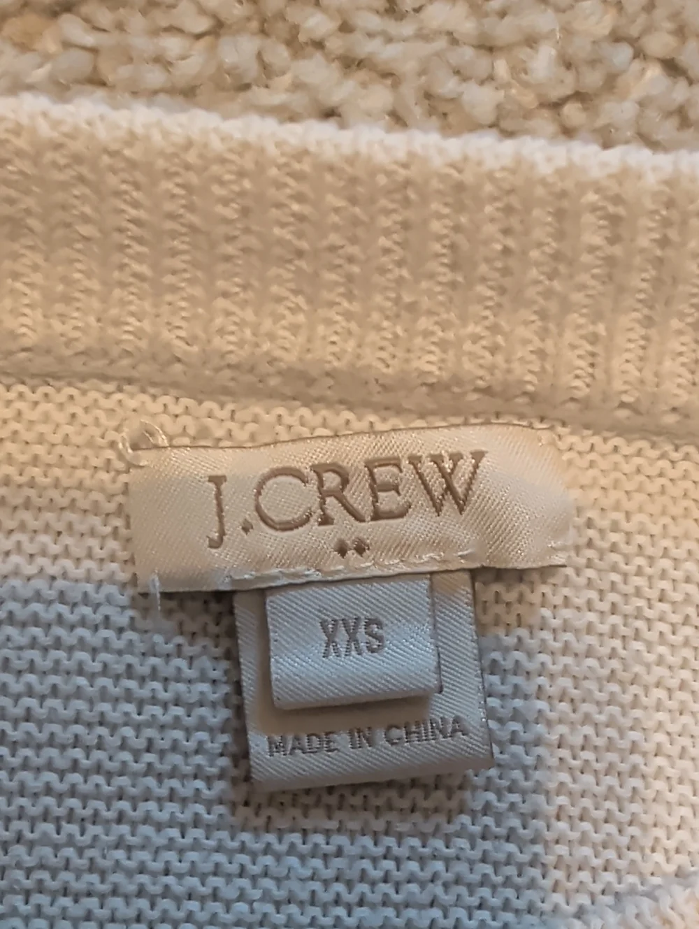 J. Crew Women's Crewneck Sweater in Cream with Horizontal Texture at The Sides